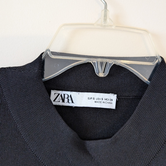 Zara Black Knit Dress Size Small - Picture 2 of 3